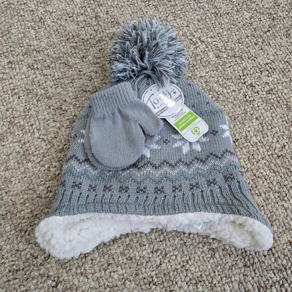 NWT Toby & Me Infant Pom Hat and Mitten Set - Picture 1 of 4